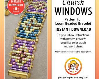 Buntes Kreuz Loom Armband Pattern, Original Design (PDF Digital Download Pattern)