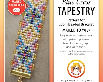 A printed copy of the beaded loom pattern and/or the fringe instructions for BLUE CROSS TAPESTRY.