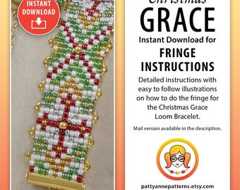 Ausführliche Fransen-Anleitung für Christmas Grace Loom Armband (Digitaler Download Anleitung)