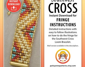 Ausführliche Anleitung für Southwest Cross Loom Armband (Digitaler Download Anleitung)