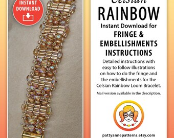 Fransen und Verzierungen Anleitung für das Celsian Rainbow Loom Armband (Digitaler Download Anleitung)