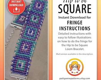 "Ausführliche Fransen Anleitung für ""Hip to be Square" Loom Armband (Digitaler Download)"