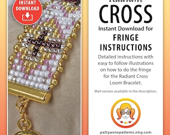 Ausführliche Fransen Anleitung für Strahlendes Kreuz Loom Armband (Digitaler Download Anleitung)