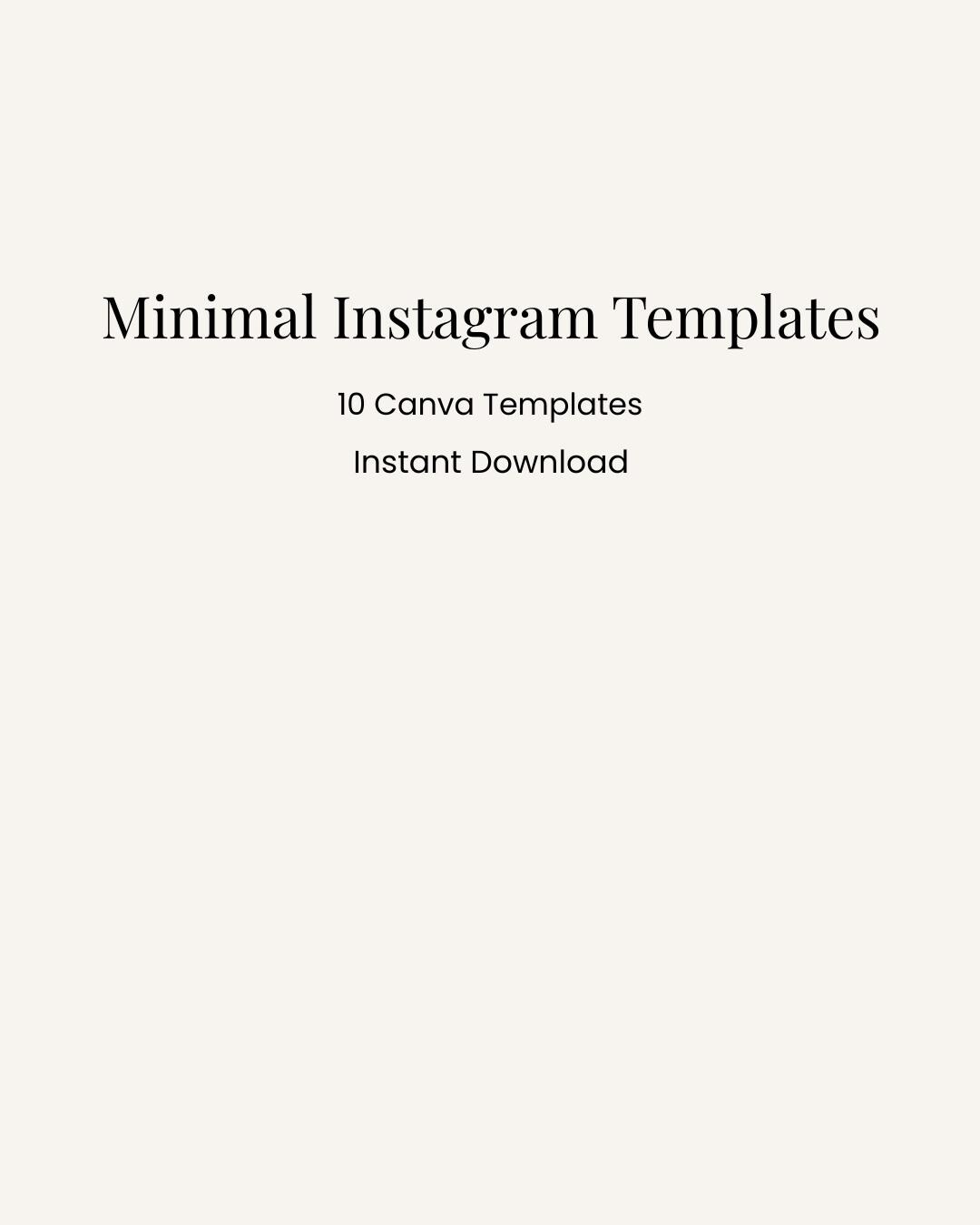 Minimal Instagram Templates Canva | 10 Modern Social Media Posts ...