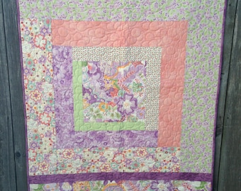 Lavender Fields Log Cabin Quilt