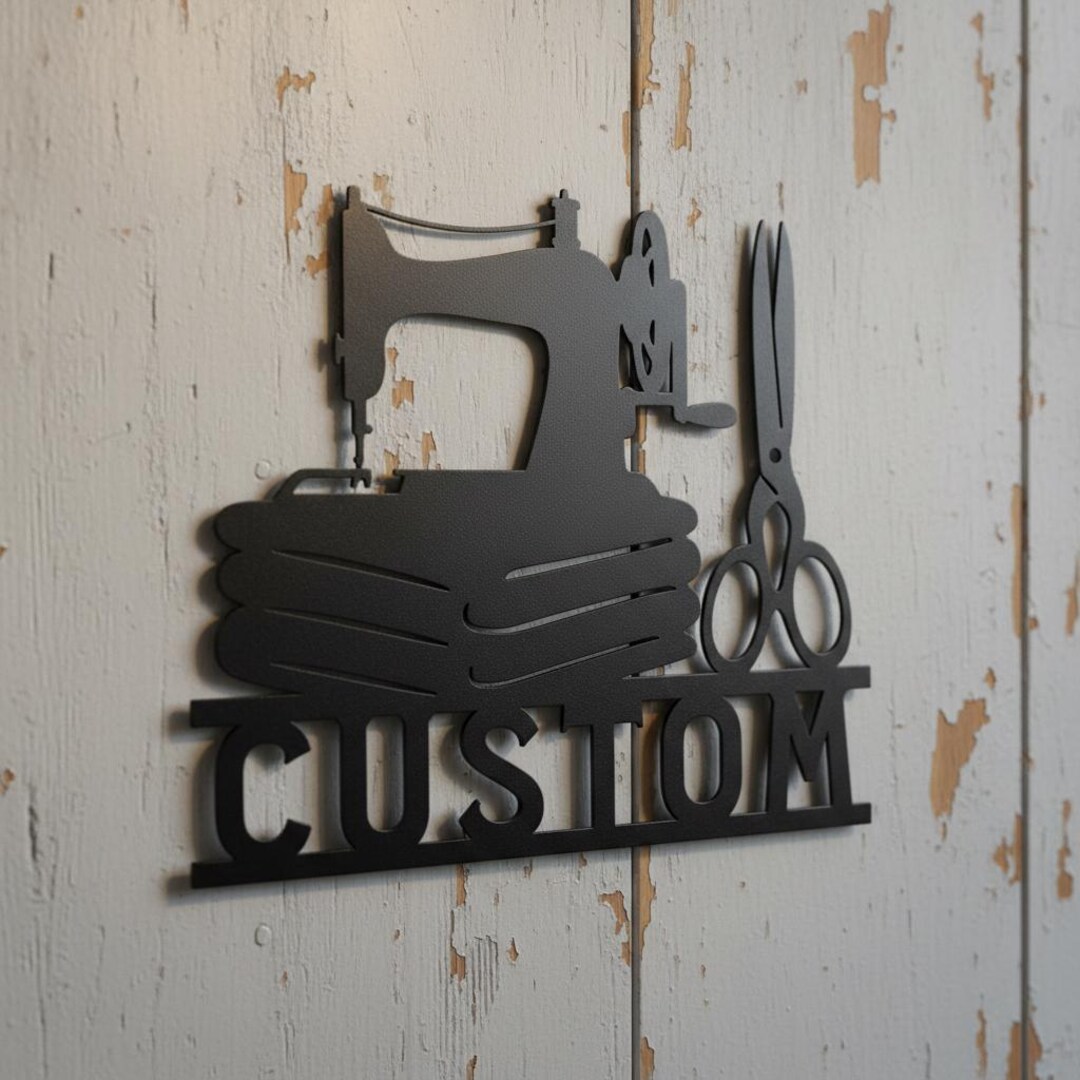 Sewing Tools Sign Custom Sewing Machine Metal Sign, Personalized Quilting Room Decor ...