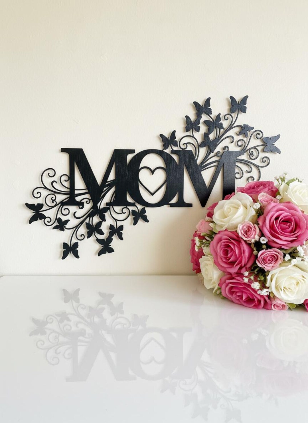 MOM Metal Wall Art - Personalized Mother’s Day Gift Floral Mom Sign ...
