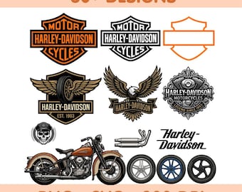 Harley Davidson svg files | Harley Davidson png bike logos bundle | Instant Download