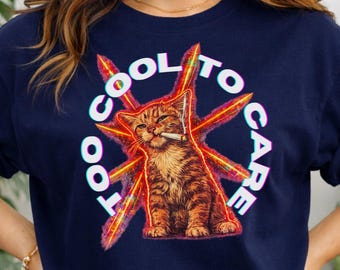 Retro Cat Graphic Tee, Comfort Colors T-Shirt, Edgy 90s Style