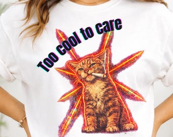 Cat Comfort Colors T-Shirt, Edgy 90s Style