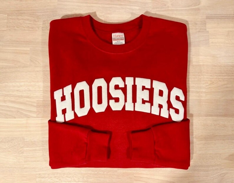 Indiana Embossed Text Hoosiers Crewneck Sweatshirt - Ships From Indiana ...