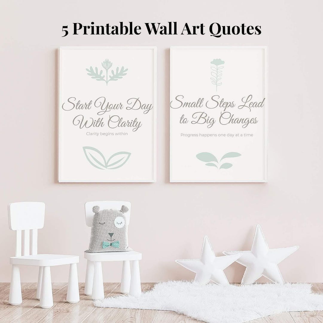 5 Printable Wall Art Quotes – Mindfulness, Journaling & Motivational ...