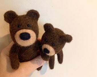 Needle Felted Wool Teddy Bears