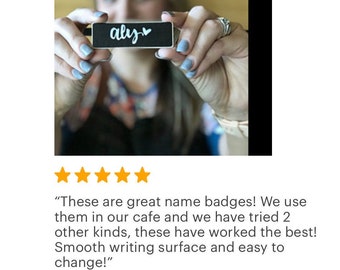 Magnetic Name Tags, 6 Chalkboard Name Tags, As seen on GOOGLE employees in NY, Japan, & France, Reusable Name Badge