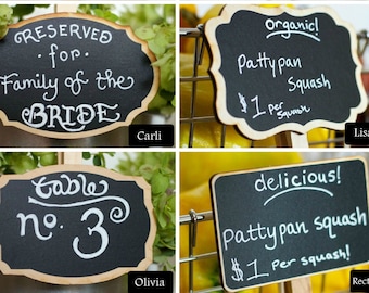 Farmers Market Chalkboard Sign, Mini Chalkboard Clips, Set of 6, Basket Labels, Wedding Chalkboards, Pantry Organization, Kitchen, Organized