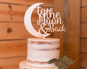 Love You To The Moon Cake Topper: Wedding, Shower Decor