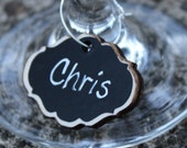 Holz-Wein-Charms - Set 25 - & Kreide-Marker, Hochzeitsbevorzugungen, Einweihungsgeschenk, Wein und Käse, Gastgeberin Geschenk, wiederverwendbar, Gedeck