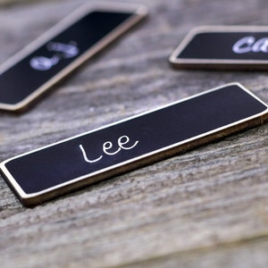 100 Chalkboard Name Tags, Chalkboard Name Badges, Reusable Magnetic Business Name Tags, Reusable Work Name Tags for Meetings and Events image 2
