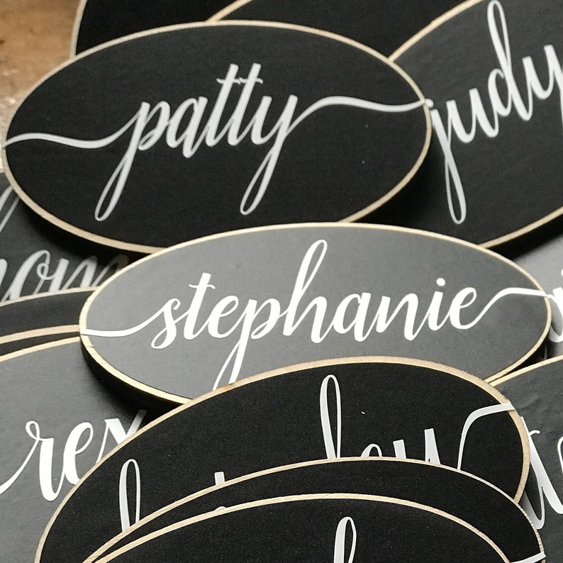 50 Magnetic Name Tags, Chalkboard Name Tag, Wedding Place Cards, Name Badge, Corporate Event Name Badges, Office Meeting, Business Signs image 5