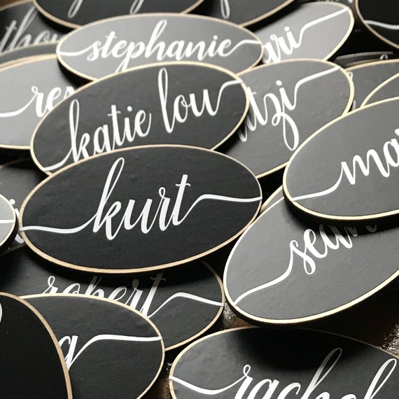 50 magnetic name tags chalkboard name tag wedding place etsy