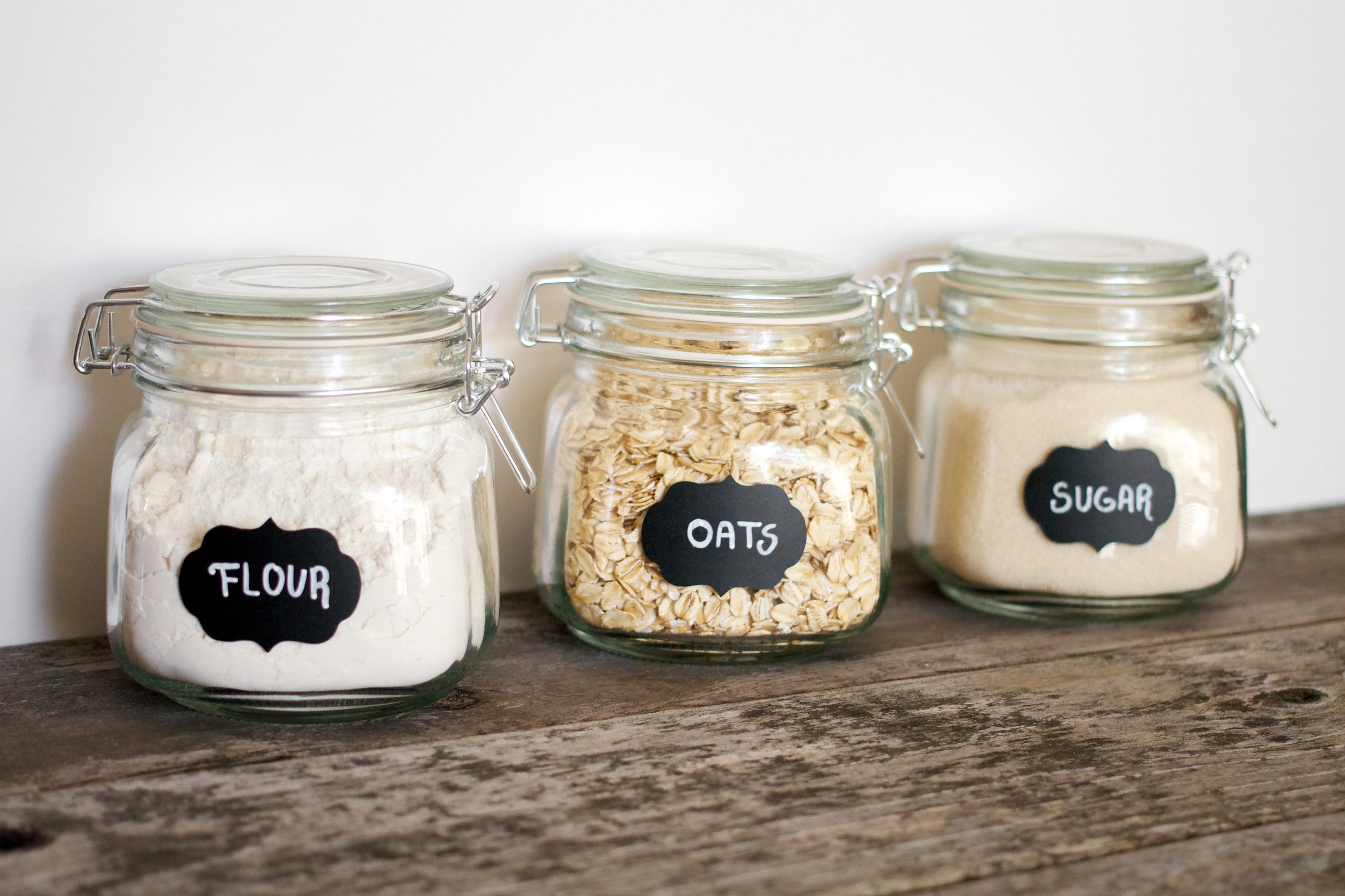 Cookie Jars, Apothecary Jars with Lids Includes Chalkboard Labels And Chalk