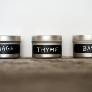 Spice Labels, Spices Cabinet Tin Jar Labels, Spice Rack Label, Canister Decals Set, Kitchen Organization, Small Chalkboard Labels image 3