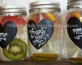 Mason Jar Chalkboard Labels Seen on Etsy Wedding Trends   diy Wedding Favor idea Heart Chalkboard Label Chalk Sticker