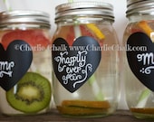 Mason Jar Chalkboard Labels Seen on Etsy Wedding Trends   diy Wedding Favor idea Heart Chalkboard Label Chalk Sticker