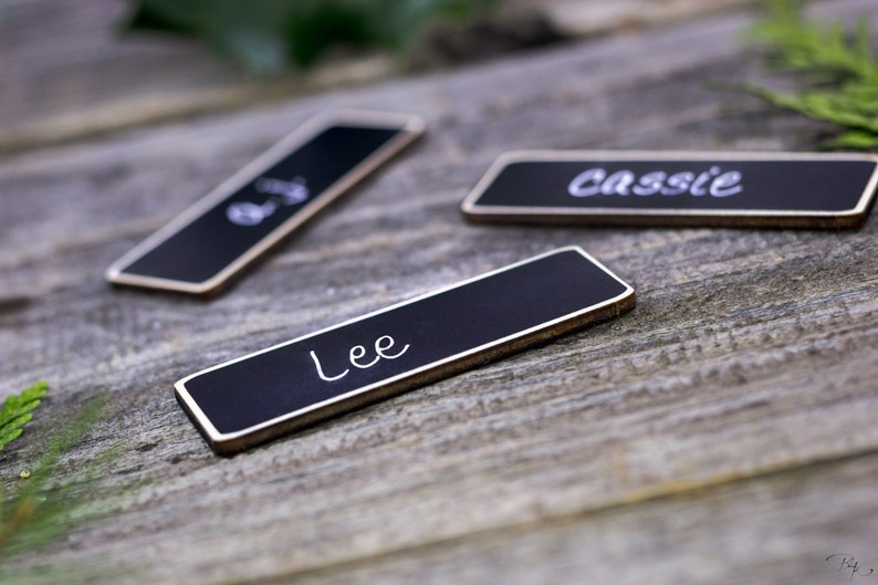 100 Chalkboard Name Tags, Chalkboard Name Badges, Reusable Magnetic Business Name Tags, Reusable Work Name Tags for Meetings and Events image 2