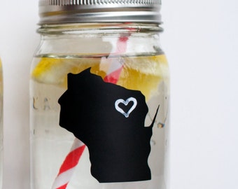 State Chalkboard Labels for Wedding Mason Jar Favors - Set of 100