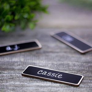 Work Name Tags, Business Name Tags, 50 Chalkboard Name Tags, Chalkboard Name Badges, Reusable Magnetic Name Tags for Corporate Events image 2