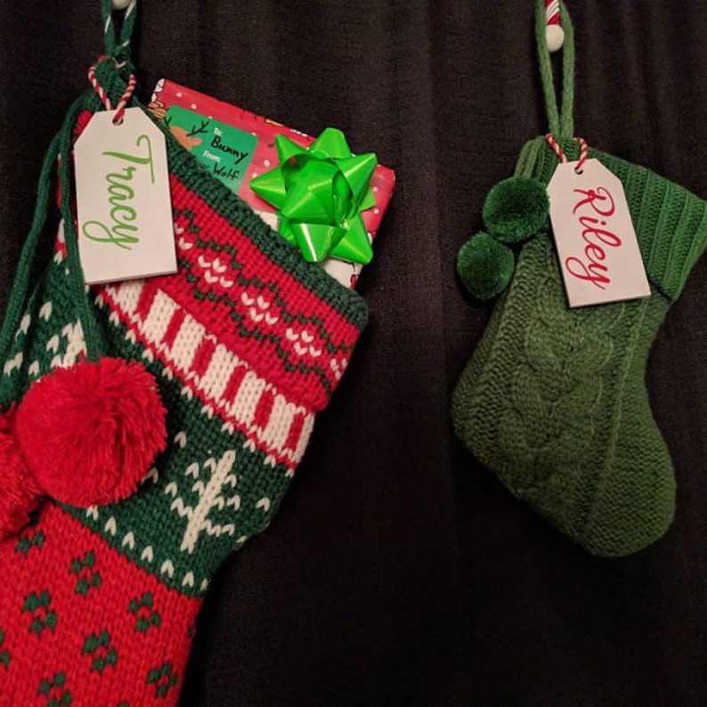 Stocking Tag Personalized Christmas Stocking Name Tag Etsy