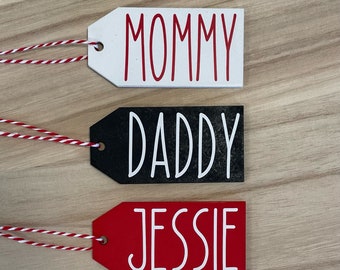 Christmas Stocking Tags- Rae Dunn Style Font