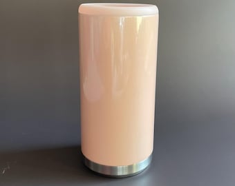 Glitter Light Pink Stainless Steel Skinny Can Insulated Koozie, Insulated Koozie, Summer Tumbler
