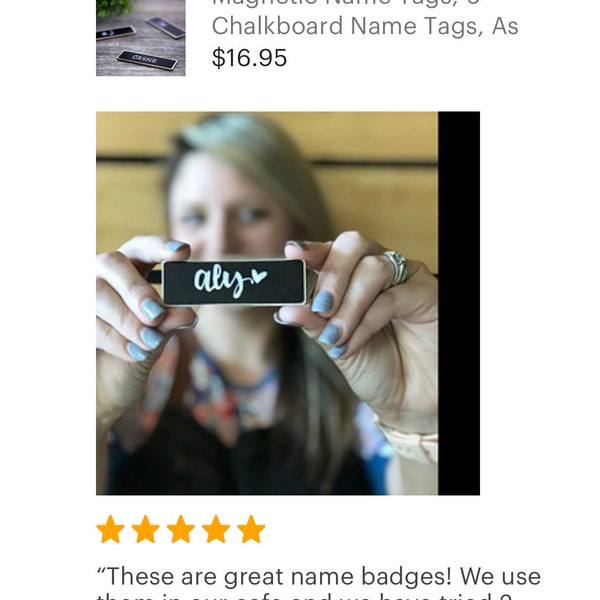 Work Name Tags, Business Name Tags, 50 Chalkboard Name Tags, Chalkboard Name Badges, Reusable Magnetic Name Tags for Corporate Events