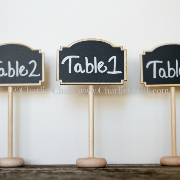 4 Small Fancy Chalkboard Table Stand Signs KATE for Rustic Wedding Reception Table Number Chalk Decoration Home Entertaining Gift for Her