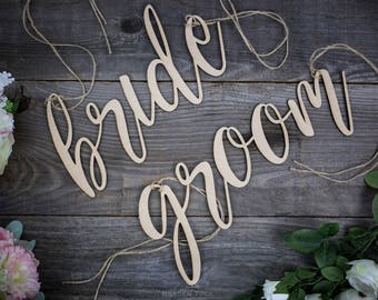 Chair Signs, Wedding Chair Signs, Wedding Signs, Bride and Groom, Wedding Sign, Wedding Decor, Wedding Chair Signs, Copper Leaf,Silver,Gold