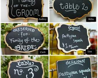 Chalkboard Clip Signs: Small Food Labels, Wedding Decor - Set of 12