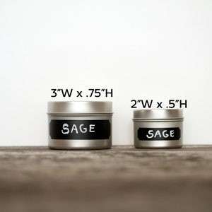 Spice Labels, Spices Cabinet Tin Jar Labels, Spice Rack Label, Canister Decals Set, Kitchen Organization, Small Chalkboard Labels image 2