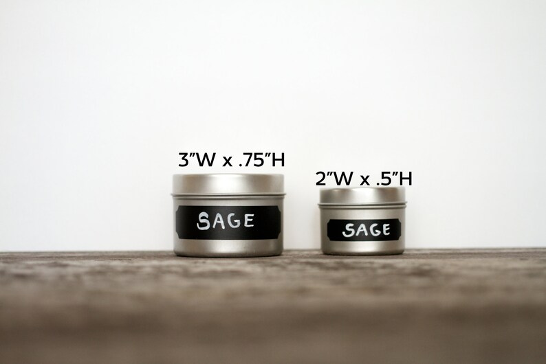 Spice Labels, Spices Cabinet Tin Jar Labels, Spice Rack Label, Canister Decals Set, Kitchen Organization, Small Chalkboard Labels image 2