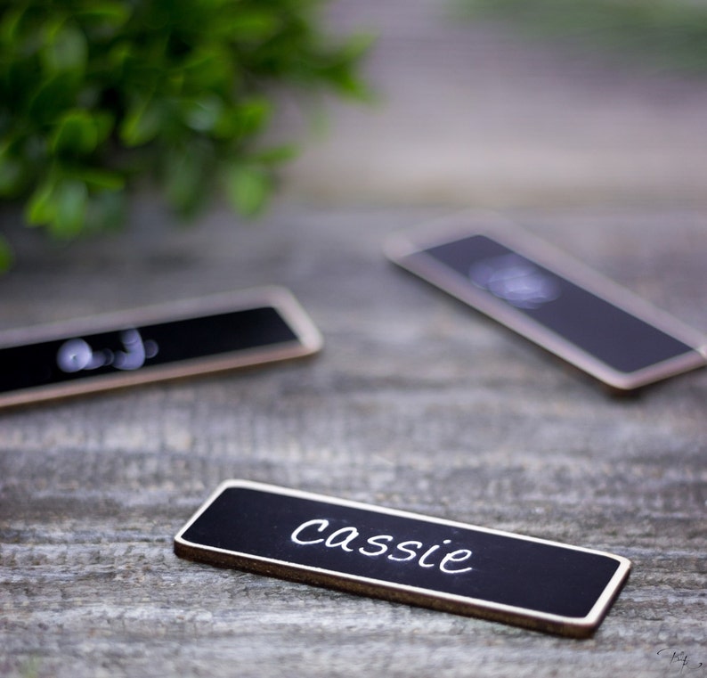 100 Chalkboard Name Tags, Chalkboard Name Badges, Reusable Magnetic Business Name Tags, Reusable Work Name Tags for Meetings and Events image 6