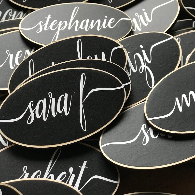 50 Magnetic Name Tags, Chalkboard Name Tag, Wedding Place Cards, Name Badge, Corporate Event Name Badges, Office Meeting, Business Signs image 8