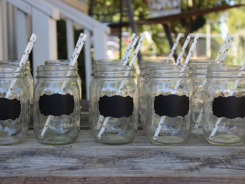 Wedding Mason Jar Favors Rustic Wedding Labels Chalk Label Etsy