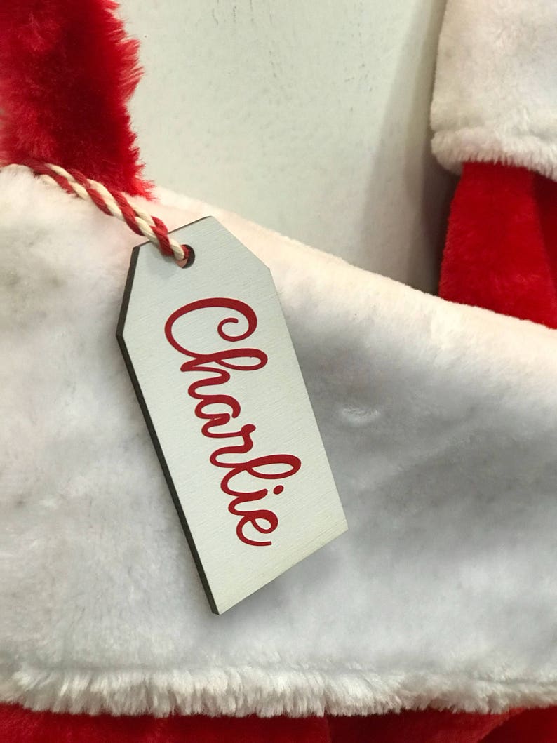 Stocking Tag, Personalized Christmas Stocking Name Tag, Personalized Valentines Day Gift Tag, Christmas Name Tag, Custom Stocking Tags image 1