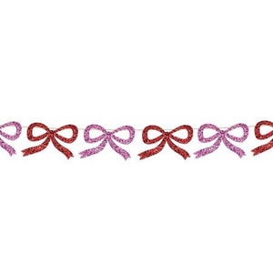 glitter bow holiday garland