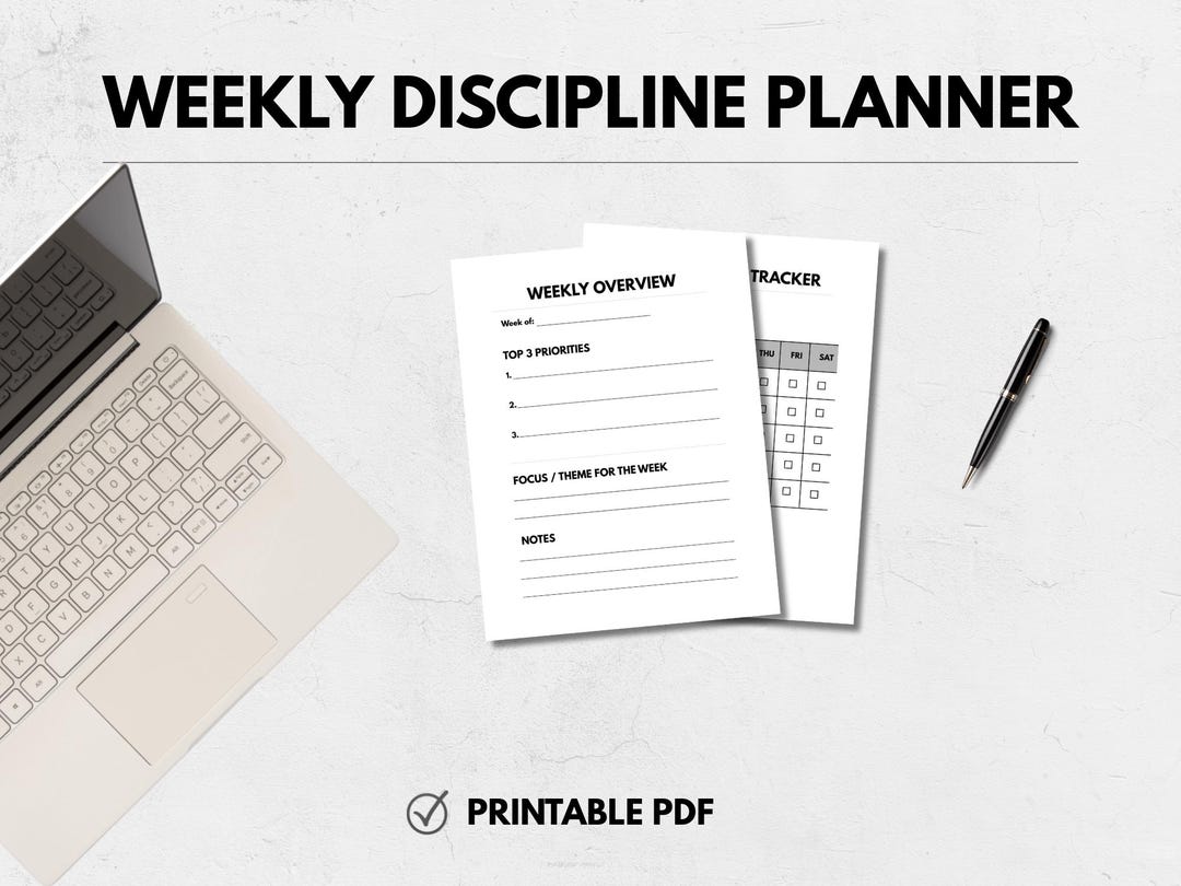 Discipline Planner Weekly Discipline Planner | Printable Weekly Habit & Focus Tracker (PDF ...