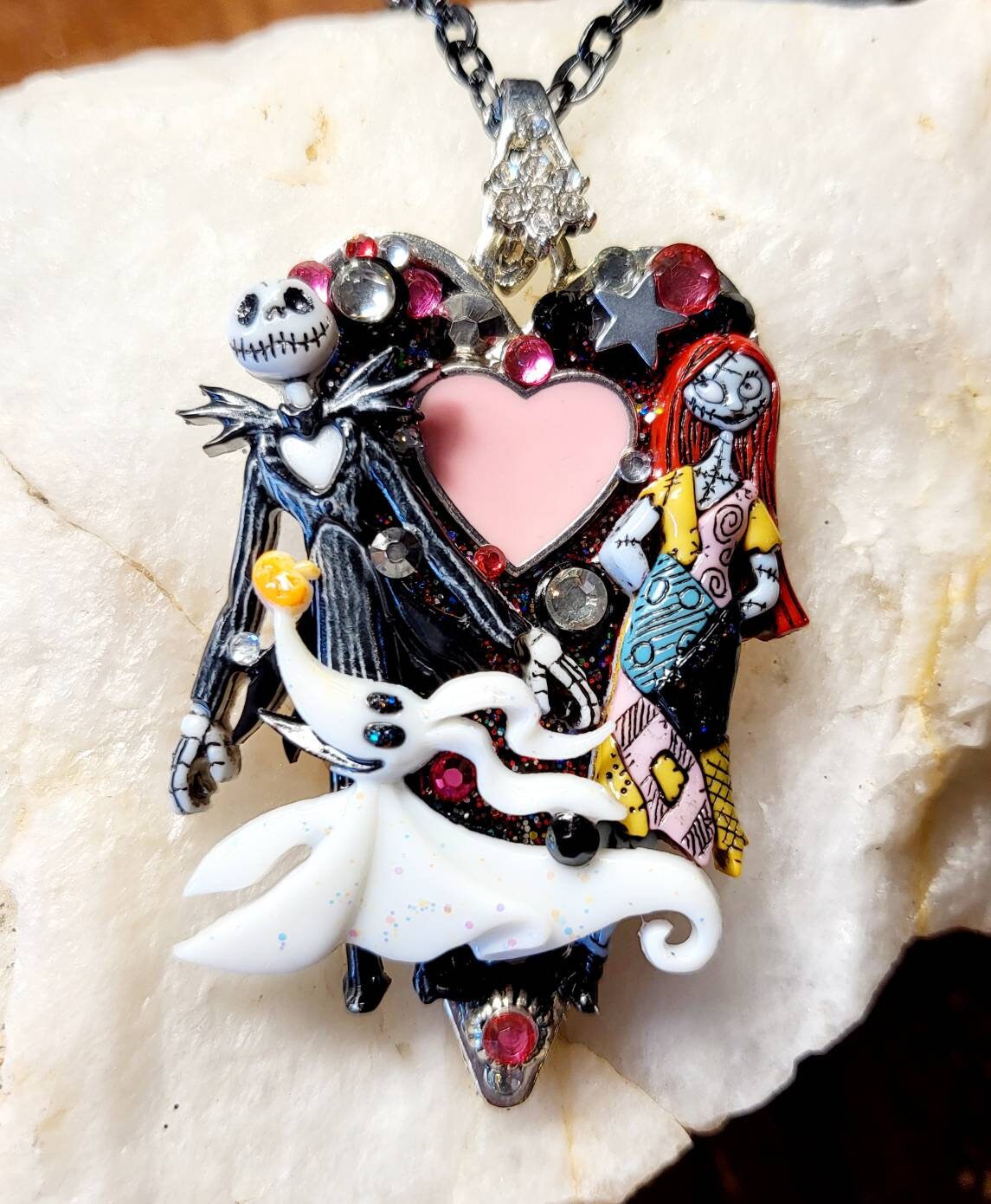Nightmare Before Christmas Heart Necklace Pendant Etsy