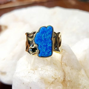 Lake Tahoe Gold Adjustable Cuff Ring