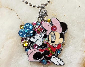 Minnie Mouse  Heart Pendant Necklace