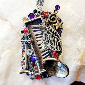 Big Band Music Dog Tag Pendant Necklace